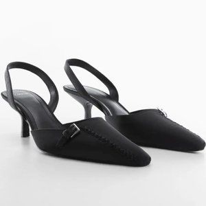 Mango Satin kitten heeled shoes 6.5